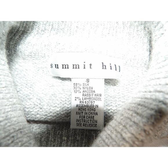 Summit Hill Sweater Womens Small Beaded Artsy Silk Angora Lambswool 90s Mock - Picture 5 of 14